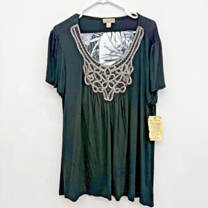 One World Live And Let Live 2- Piece Top & Legging Set XL Black & White Tropical